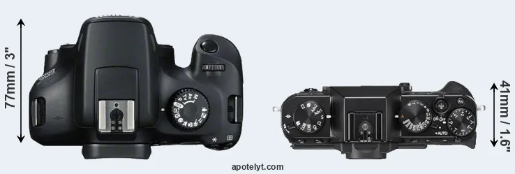 Compare 4000D versus X-T20 top