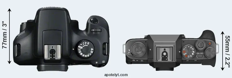 Compare 4000D versus X-T200 top