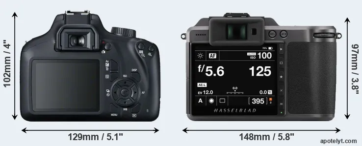 Comparison 4000D or X1D II rear