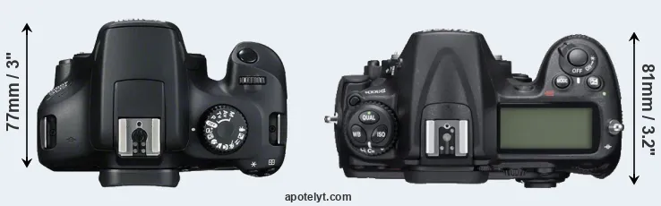 Compare 4000D versus D300S top