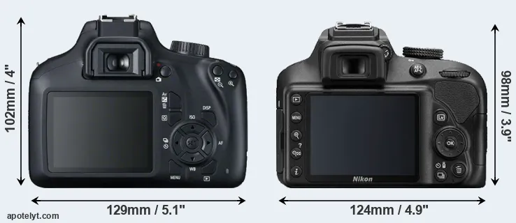 Comparison 4000D or D3400 rear