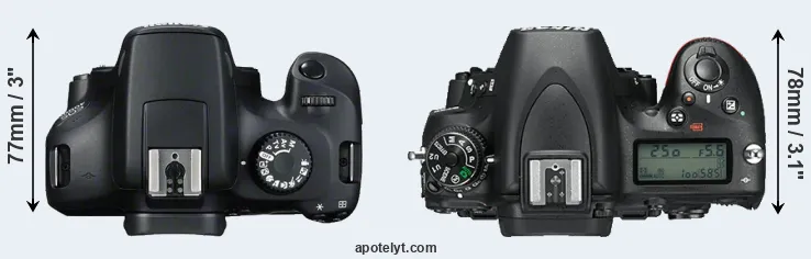 Compare 4000D versus D750 top