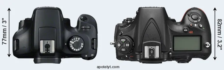 Compare 4000D versus D810 top