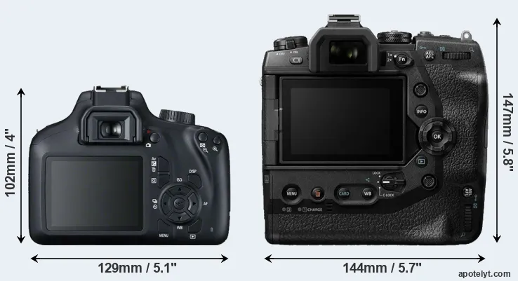 Comparison 4000D or E-M1X rear