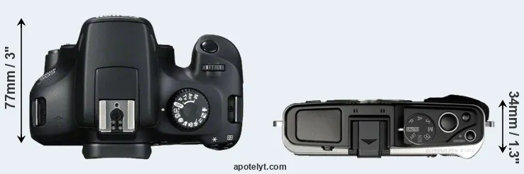 Compare 4000D versus E-P3 top