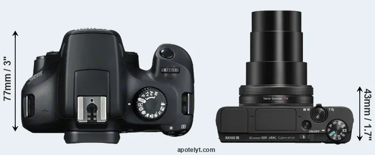 Compare 4000D versus RX100 VII top