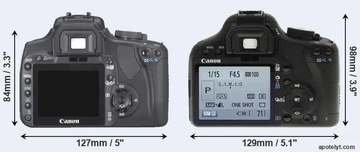 Comparison 400D or 500D rear