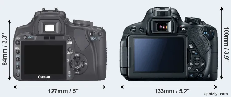 Comparison 400D or 700D rear