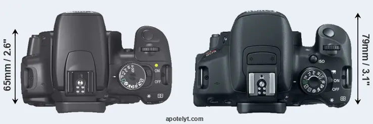 Compare 400D versus 700D top