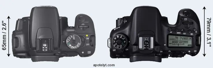 Compare 400D versus 70D top
