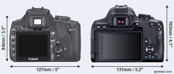 Comparison 400D or 850D rear