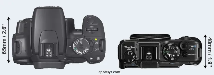 Compare 400D versus G12 top