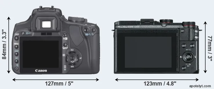 Comparison 400D or G3X rear