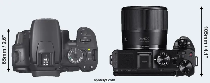 Compare 400D versus G3X top