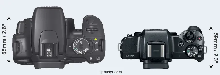 Compare 400D versus M50 top