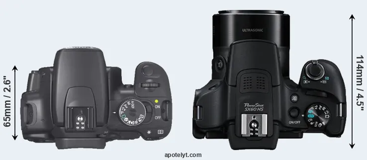 Compare 400D versus SX60 top