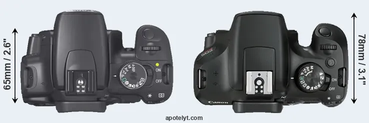 Compare 400D versus T6 top