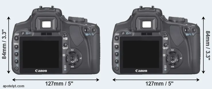 Comparison 400D or XTi rear