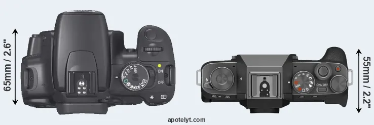 Compare 400D versus X-T200 top