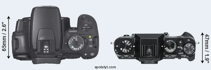 Compare 400D versus X-T30 top