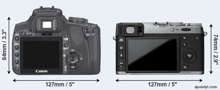 Comparison 400D or X100T rear