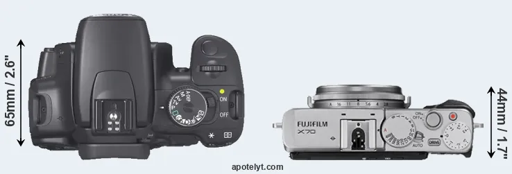 Compare 400D versus X70 top
