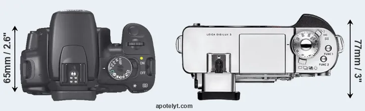 Compare 400D versus Digilux 3 top