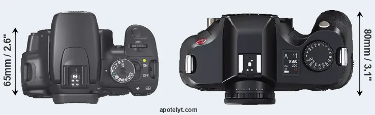 Compare 400D versus S2 top