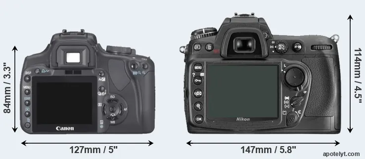 Comparison 400D or D300 rear
