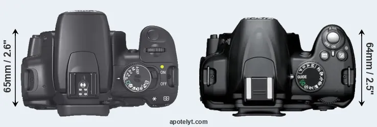 Compare 400D versus D3000 top