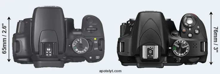 Compare 400D versus D3300 top