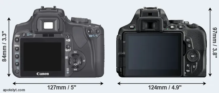 Comparison 400D or D5600 rear