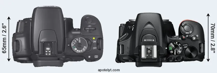 Compare 400D versus D5600 top