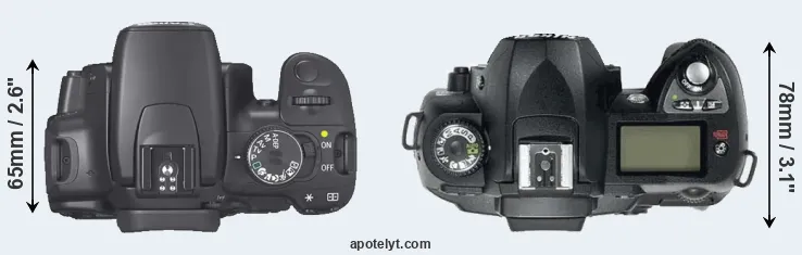 Compare 400D versus D70 top