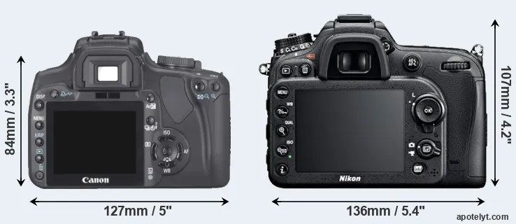 Comparison 400D or D7100 rear