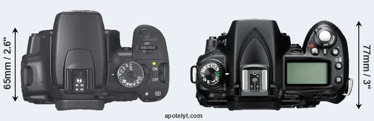 Compare 400D versus D90 top