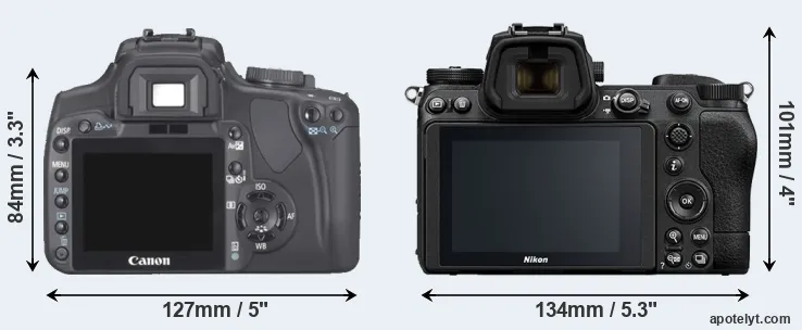 Comparison 400D or Z6 II rear