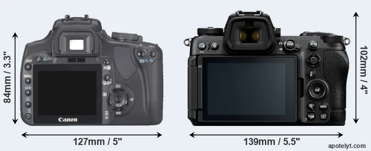 Comparison 400D or Z6 III rear
