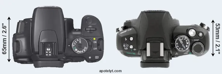 Compare 400D versus E-400 top