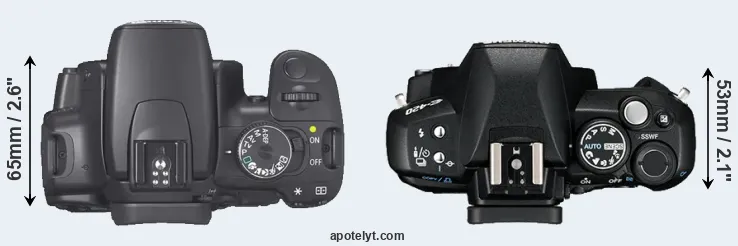 Compare 400D versus E-420 top
