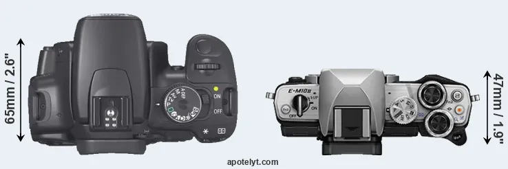 Compare 400D versus E-M10 II top