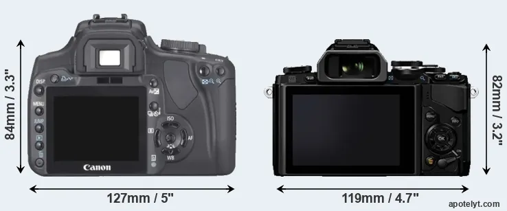 Comparison 400D or E-M10 rear