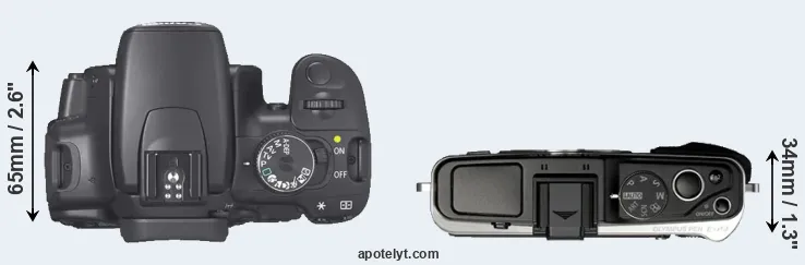 Compare 400D versus E-P3 top