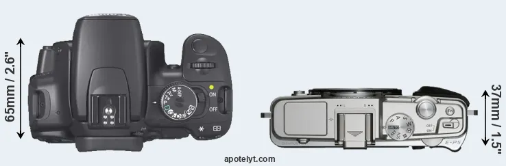 Compare 400D versus E-P5 top