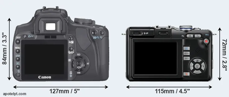 Comparison 400D or E-PL1 rear