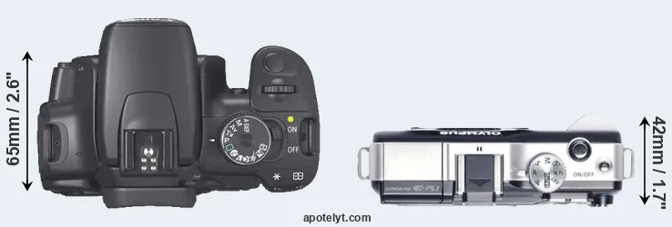 Compare 400D versus E-PL1 top