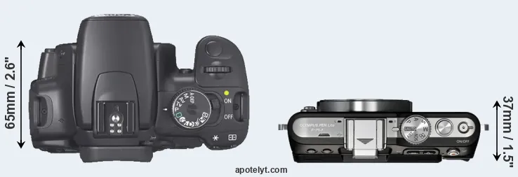 Compare 400D versus E-PL3 top