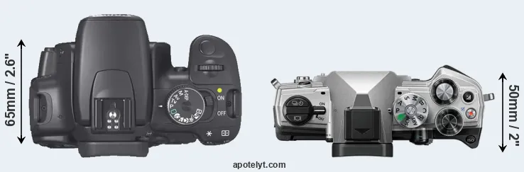 Compare 400D versus OM-5 top