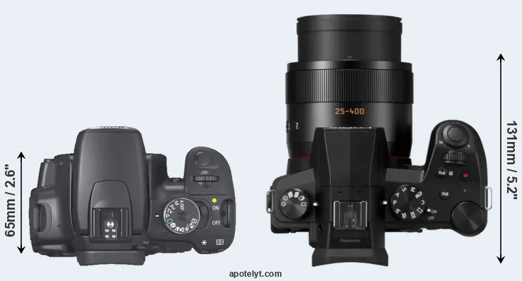Compare 400D versus FZ1000 II top