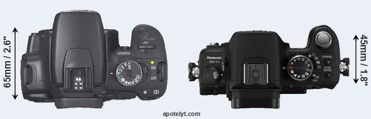 Compare 400D versus G1 top